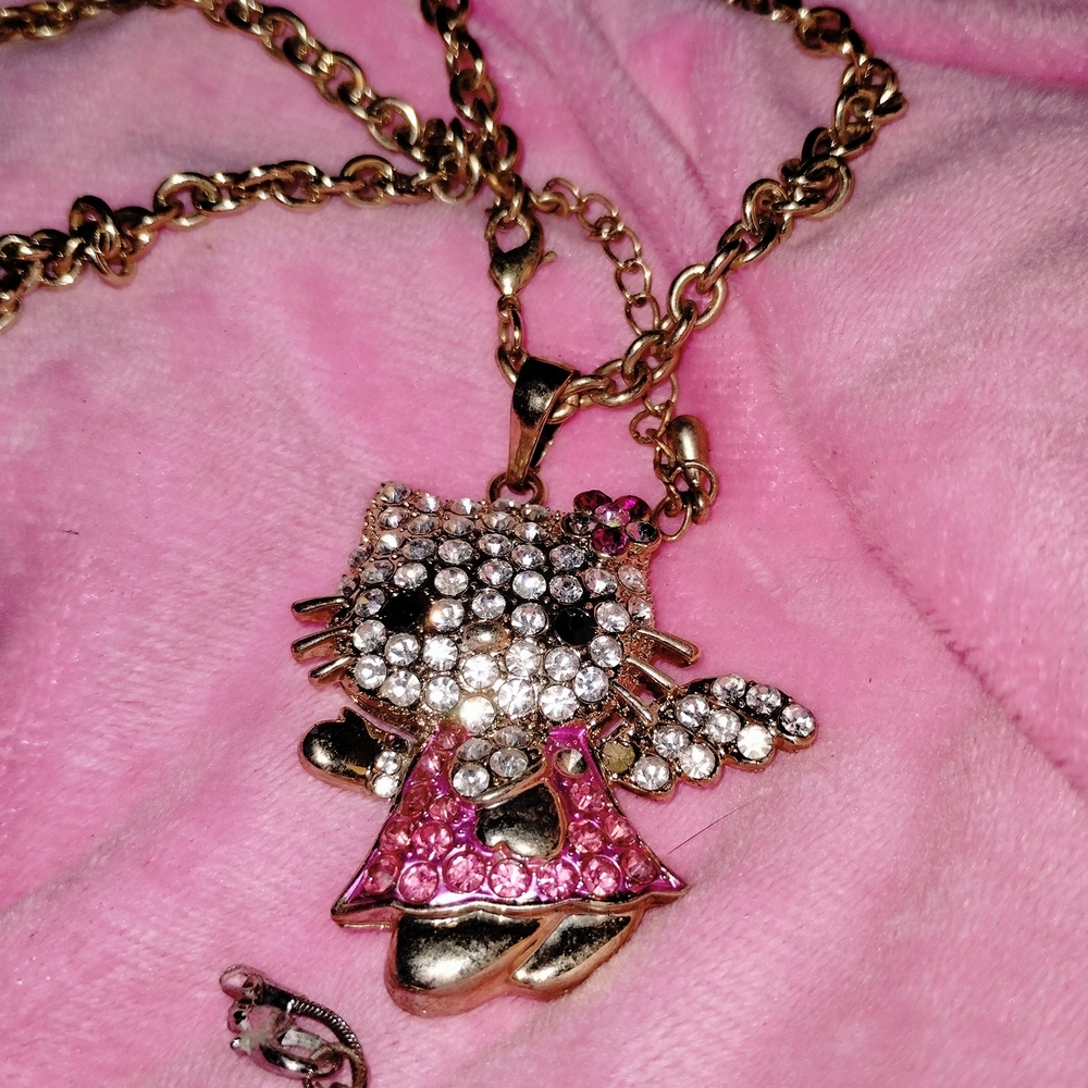 Hello Kitty Crystal Pendant Necklace